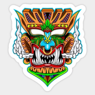 Tiki Mask Angry Face Sticker